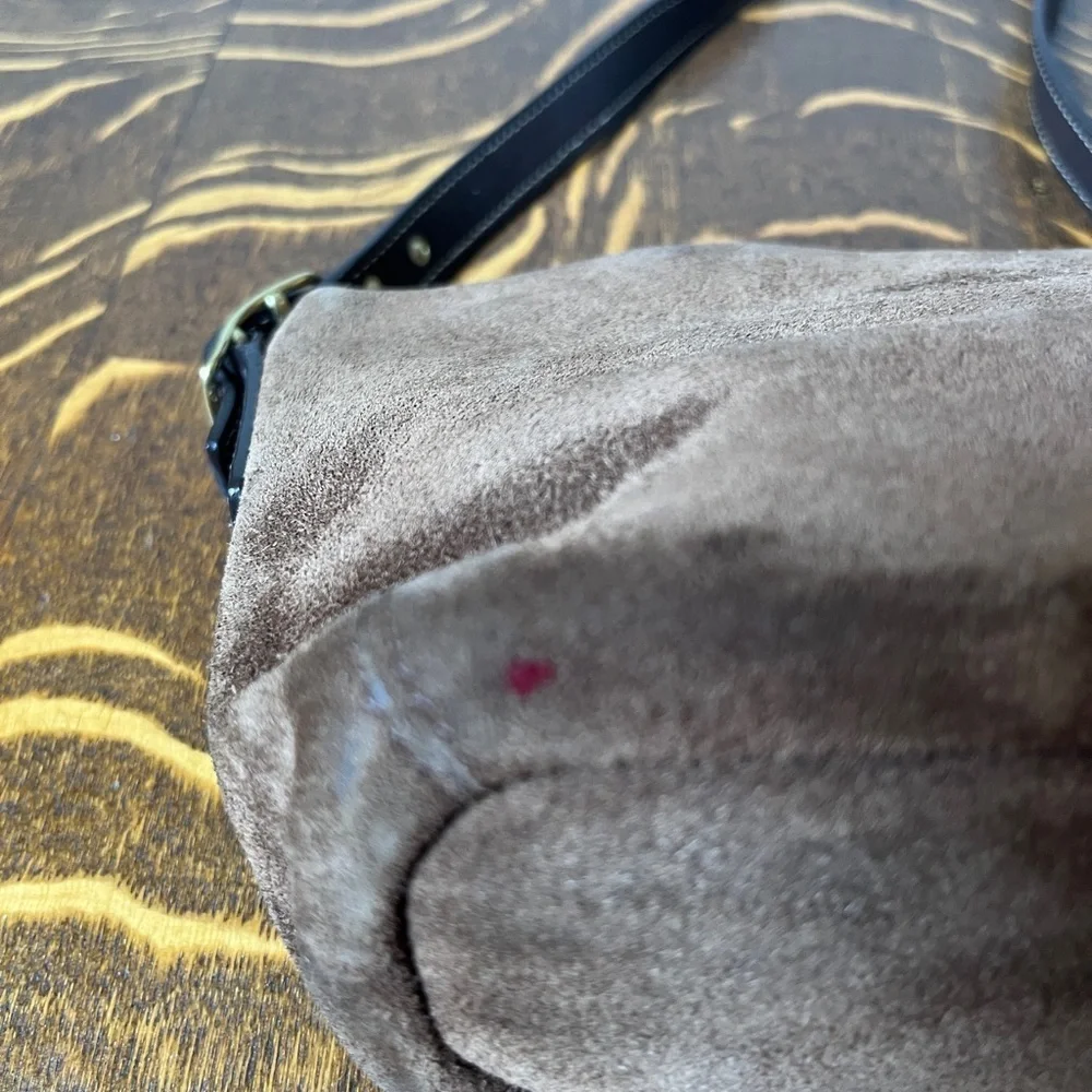 Coach Legacy Hampton Mini Brown Suede Bucket Shoulder Bag